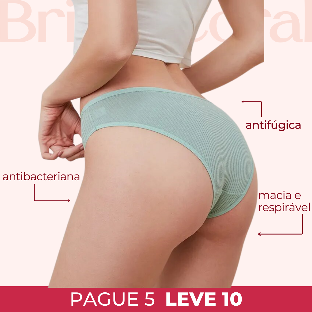 Calcinha Brilho Comfort Algodão 100% Respirável - [Compre 5 Leve 10]