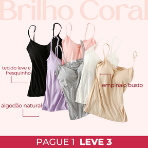 Blusa Regata com Sutiã Embutido [Compre 1 Leve 3] + Brinde Exclusivo